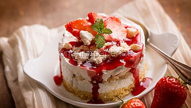 Semifreddo con meringhe e fragole