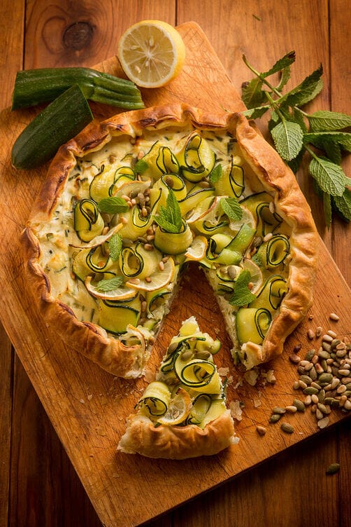 Torta salata con ricotta e zucchine