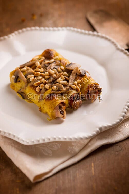 Cannelloni al radicchio e castagne 
