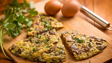 Frittata con funghi trifolati