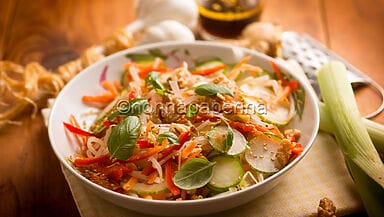 Insalata di germogli di fagiolo mungo