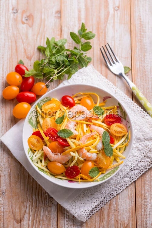 Insalata di zucchine e gamberi Insalata di zucchine e gamberi
