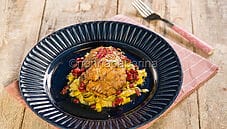 Cervella di vitello con porri, delle frattaglie gourmet Cervella di vitello con porri, delle frattaglie gourmet