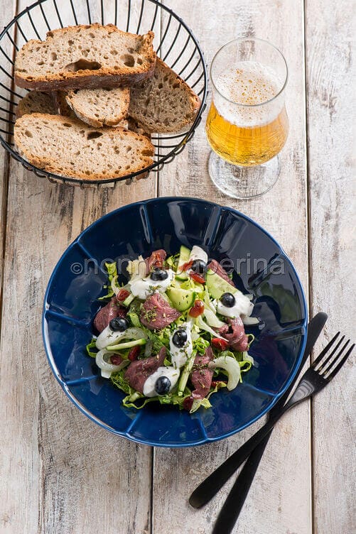 Insalata con arrosto di alce