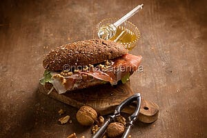 Sandwich with Ham and Honey: A Gourmet Second Course Sandwich with Ham and Honey: A Gourmet Second Course