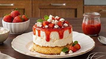 semifreddo con meringhe e fragole