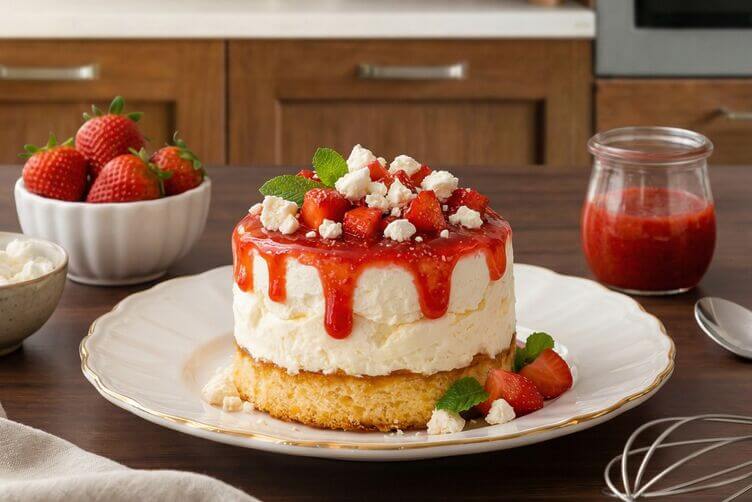 semifreddo con meringhe e fragole