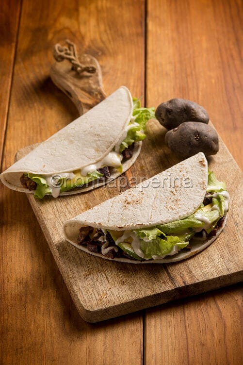 Tacos con patate viola Tacos con patate viola