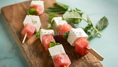 Spiedini di anguria e feta
