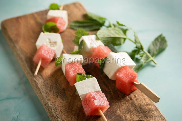 Spiedini di anguria e feta