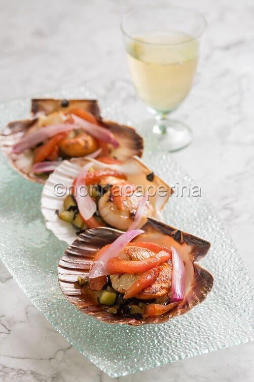 Capesante scottate con verdure