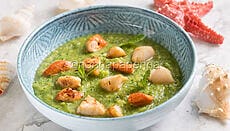Crema di zucchine e menta con capesante