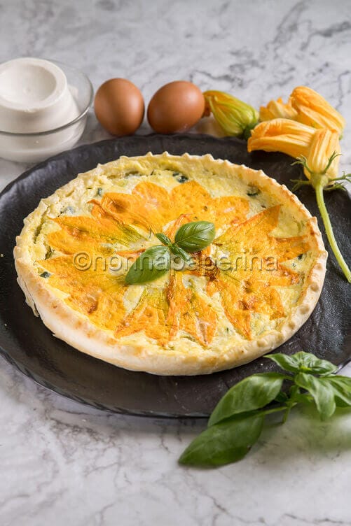 Torta salata ai fiori di zucca