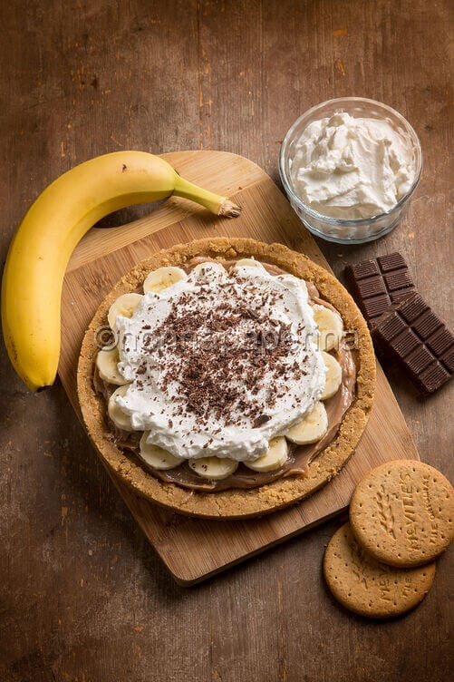 Banoffee pie con biscotti digestive