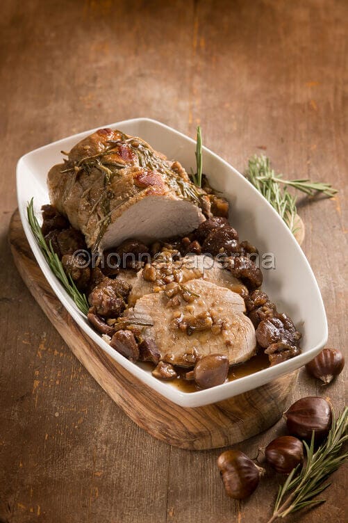 Arrosto di maiale con castagne