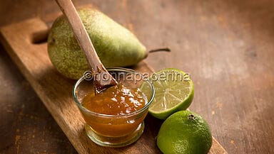 Confettura di pere, lime e zafferano
