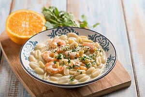 Malloreddus con gamberi e crema di agrumi, un primo elegante Malloreddus con gamberi e crema di agrumi, un primo elegante