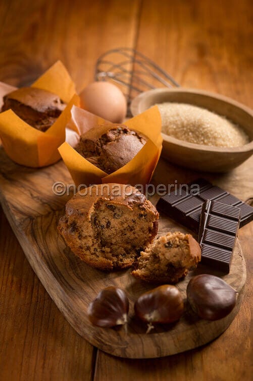 Muffin con farina di castagne Muffin con farina di castagne