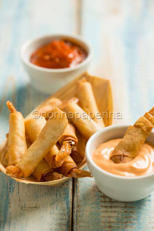 Involtini di gamberi all’orientale