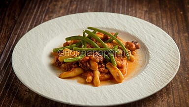 Caserecce al ragù di polpo e fagiolini