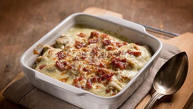 Gnocchi di castagne con formaggio e pancetta