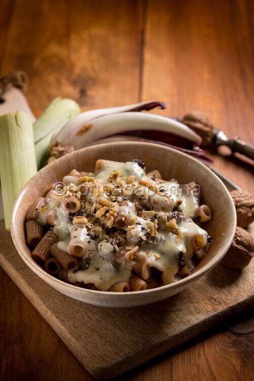 Maccheroncini con radicchio e fontina