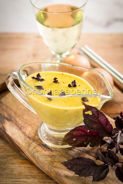 Zabaione salato al basilico rosso