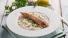 Risotto alle canocchie: cremoso, profumato e senza mantecatura classica Risotto alle canocchie: cremoso, profumato e senza mantecatura classica