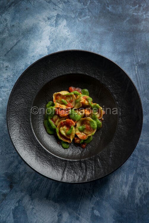 Tortelli di branzino e cozze