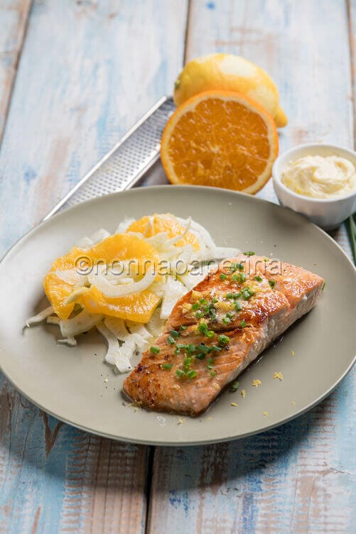 Filetto di salmone con burro allo zafferano
