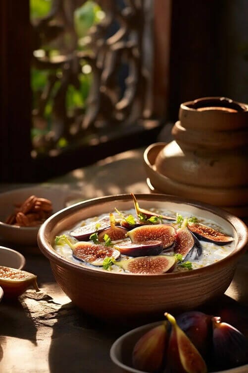 Porridge di avena e fichi freschi Porridge di avena e fichi freschi