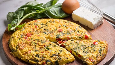 Frittata al basilico e peperoni