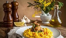 Risotto con quaglie e zafferano