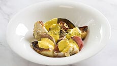 Verdure arrosto con zabaione alle erbe