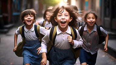 ritorno a scuola bimbi felici