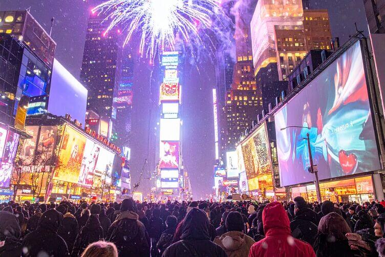 Capodanno Times Square a New York illuminata