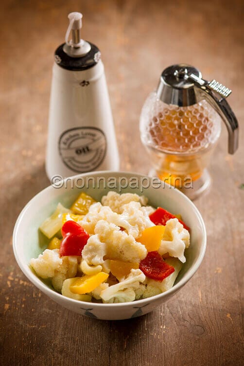 Giardiniera di verdure agrodolce al miele