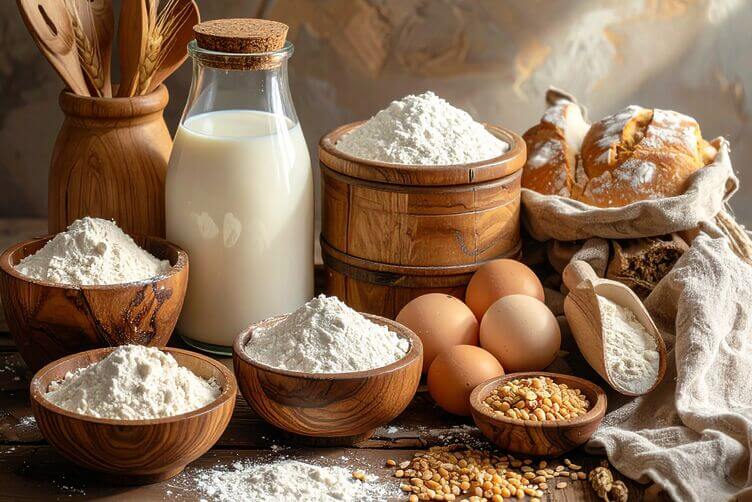 Ingredienti per ricette senza glutine e lattosio