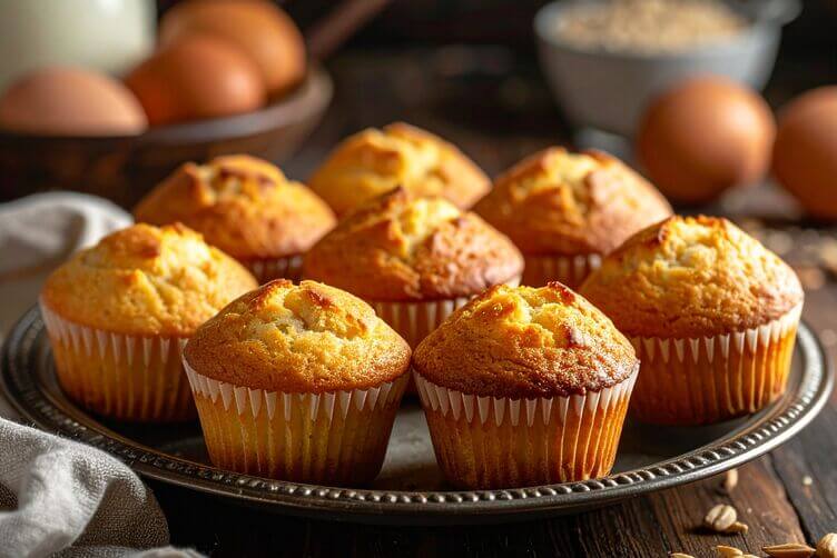Muffin dorati senza lattosio