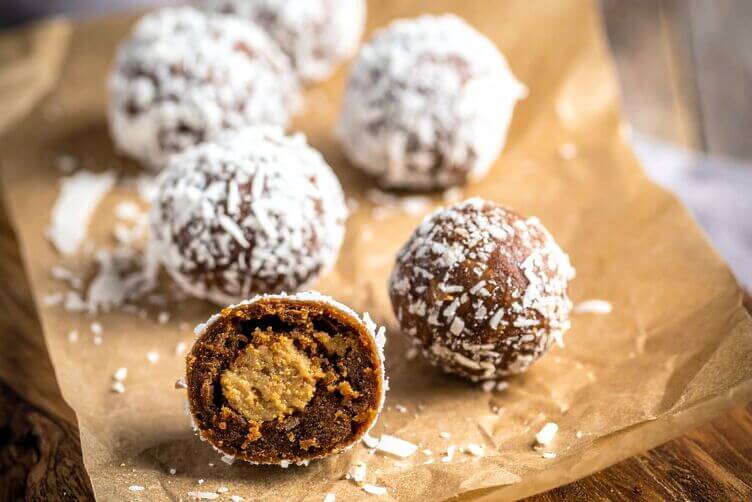 Natto balls con cacao e cocco