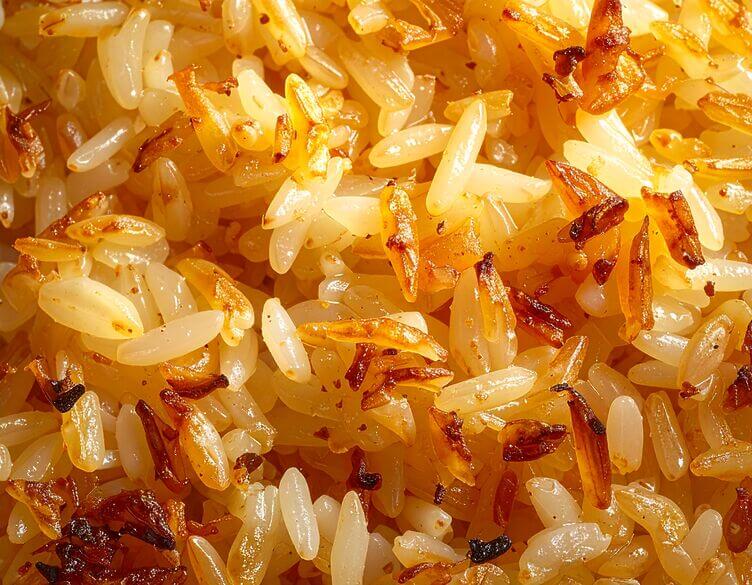 texture della crosta croccante e dorata del riso al salto texture della crosta croccante e dorata del riso al salto