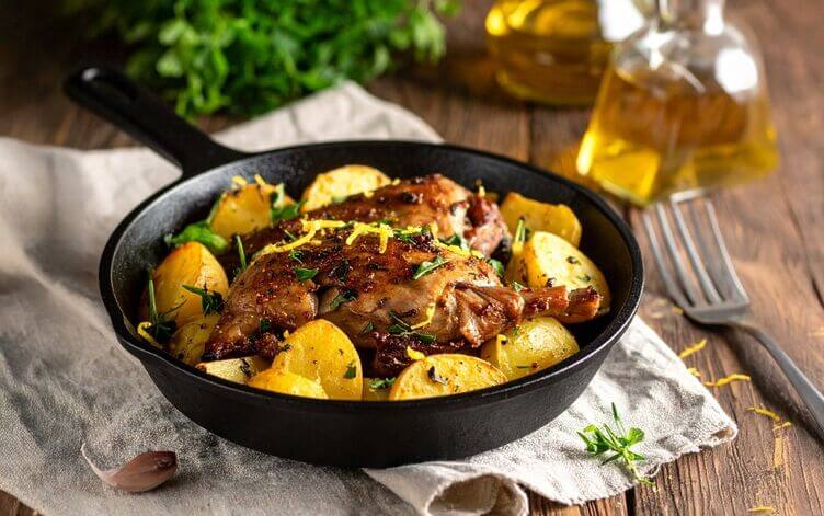 Coniglio al forno con patate