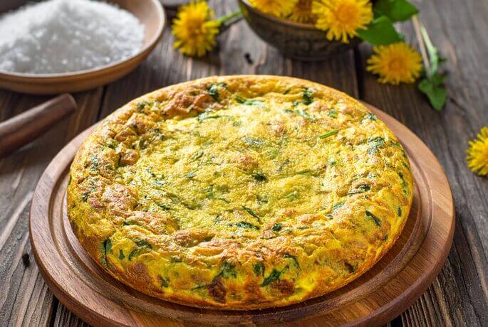 frittata di tarassaco al forno