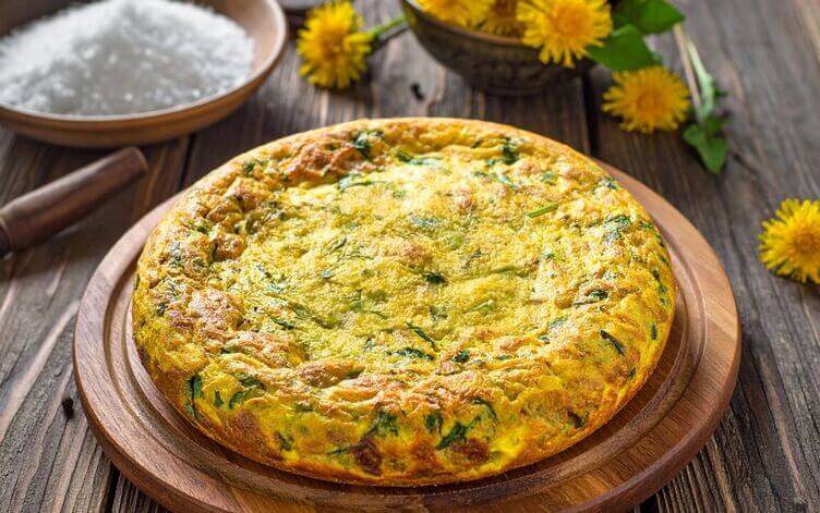 frittata di tarassaco al forno
