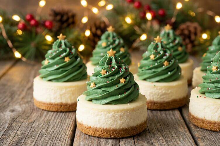 Mini cheesecake ad alberello di Natale