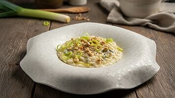 risotto con porri e gorgonzola