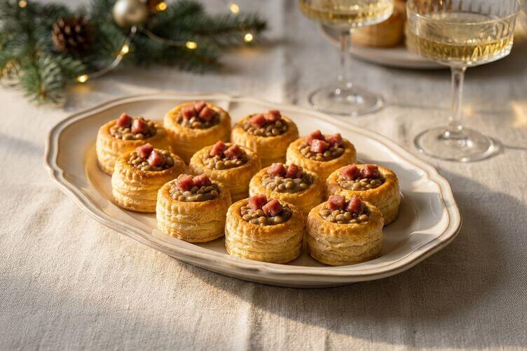 Vol au vent con cotechino e lenticchie Vol au vent con cotechino e lenticchie