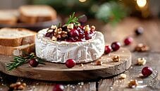 brie al forno con mirtilli rossi e noci