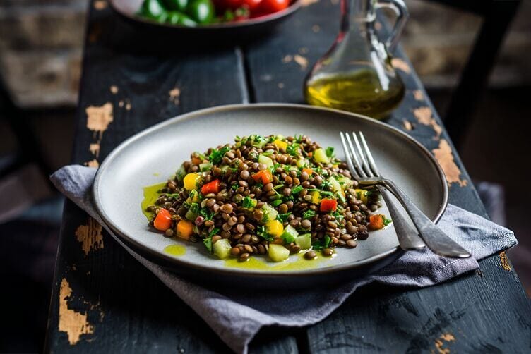 insalata tiepida di lenticchie