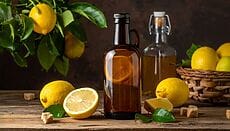 shrub fatto in casa con limone aceto di mele e zucchero di canna